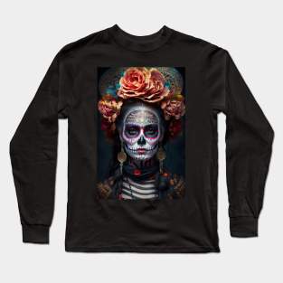 portrait of traditional masked women Long Sleeve T-Shirt